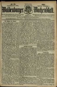 Waldenburger Wochenblatt, Jg. 40, 1894, nr 22