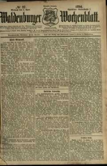 Waldenburger Wochenblatt, Jg. 40, 1894, nr 27
