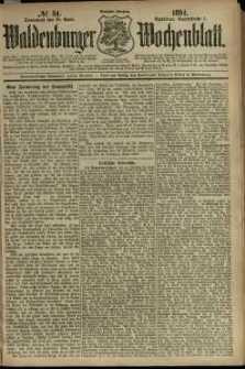 Waldenburger Wochenblatt, Jg. 40, 1894, nr 34