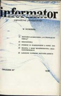 Informator Kulturalny i Turystyczny Województwa Jeleniogórskiego, 1981, nr 12 (58)