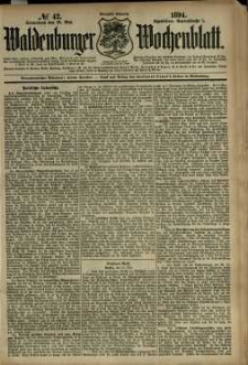 Waldenburger Wochenblatt, Jg. 40, 1894, nr 42