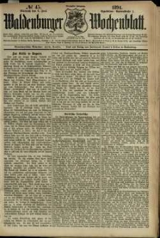 Waldenburger Wochenblatt, Jg. 40, 1894, nr 45