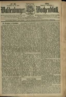 Waldenburger Wochenblatt, Jg. 40, 1894, nr 48