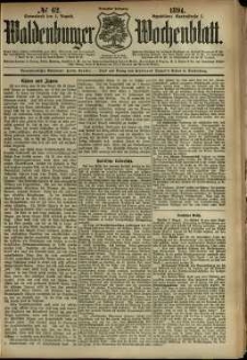 Waldenburger Wochenblatt, Jg. 40, 1894, nr 62