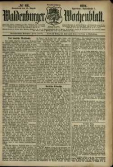 Waldenburger Wochenblatt, Jg. 40, 1894, nr 66