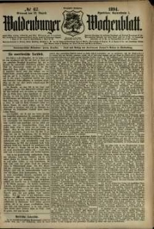 Waldenburger Wochenblatt, Jg. 40, 1894, nr 67