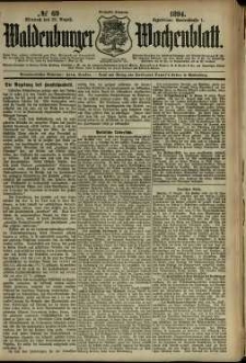 Waldenburger Wochenblatt, Jg. 40, 1894, nr 69