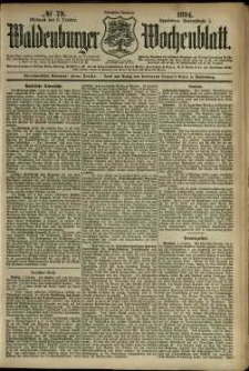 Waldenburger Wochenblatt, Jg. 40, 1894, nr 79