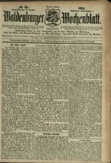 Waldenburger Wochenblatt, Jg. 40, 1894, nr 84