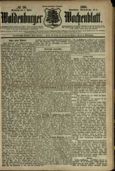 Waldenburger Wochenblatt, Jg. 37, 1891, nr 26