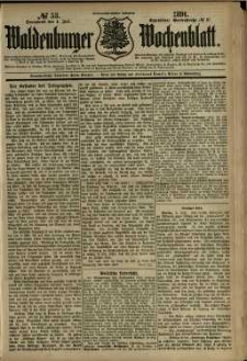 Waldenburger Wochenblatt, Jg. 37, 1891, nr 53