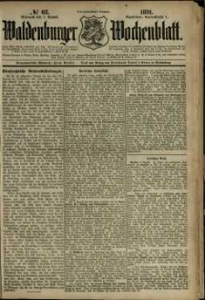Waldenburger Wochenblatt, Jg. 37, 1891, nr 62