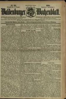 Waldenburger Wochenblatt, Jg. 37, 1891, nr 64
