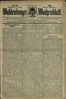Waldenburger Wochenblatt, Jg. 37, 1891, nr 65