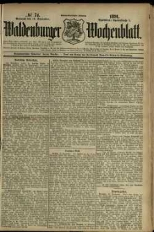 Waldenburger Wochenblatt, Jg. 37, 1891, nr 74
