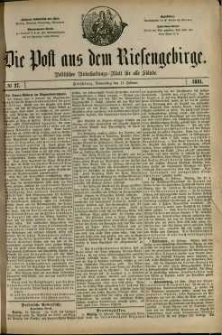 Die Post aus dem Riesengebirge, 1881, nr 27