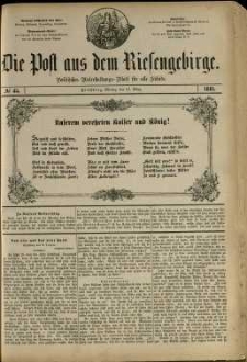 Die Post aus dem Riesengebirge, 1881, nr 45