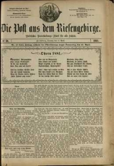 Die Post aus dem Riesengebirge, 1881, nr 60