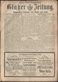 Glatzer Zeitung : Allgemeiner Anzeiger fuer Stadt und Land, 1895, nr 34 [26.04]