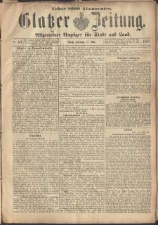 Glatzer Zeitung : Allgemeiner Anzeiger fuer Stadt und Land, 1895, nr 40 [17.05]