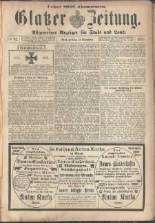 Glatzer Zeitung : Allgemeiner Anzeiger fuer Stadt und Land, 1895, nr 92 [15.11]