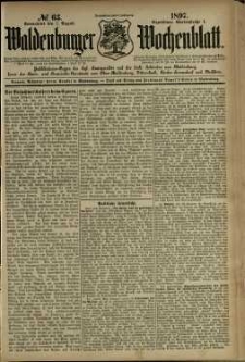 Waldenburger Wochenblatt, Jg. 43, 1897, nr 63
