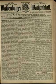 Waldenburger Wochenblatt, Jg. 43, 1897, nr 65