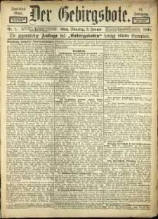 Der Gebirgsbote, 1899, nr 1 [3.01]