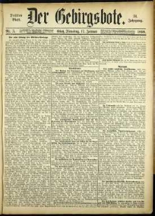 Der Gebirgsbote, 1899, nr 5 [17.01]
