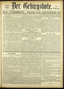 Der Gebirgsbote, 1899, nr 38 [12.05]