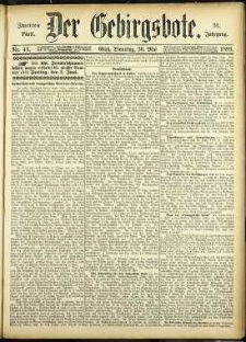 Der Gebirgsbote, 1899, nr 43 [30.05]