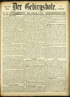 Der Gebirgsbote, 1899, nr 45 [6.06]