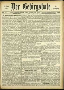 Der Gebirgsbote, 1899, nr 48 [16.06]