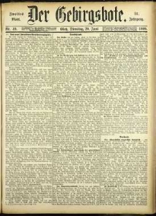 Der Gebirgsbote, 1899, nr 49 [20.06]