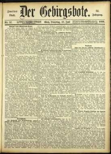 Der Gebirgsbote, 1899, nr 57 [18.07]