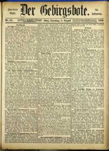 Der Gebirgsbote, 1899, nr 63 [8.08]