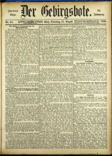 Der Gebirgsbote, 1899, nr 65 [15.08]