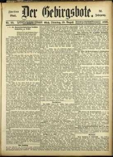 Der Gebirgsbote, 1899, nr 69 [29.08]