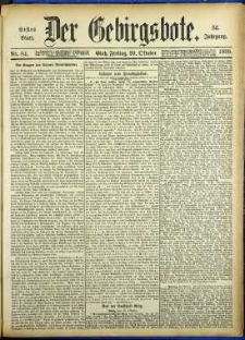 Der Gebirgsbote, 1899, nr 84 [20.10]