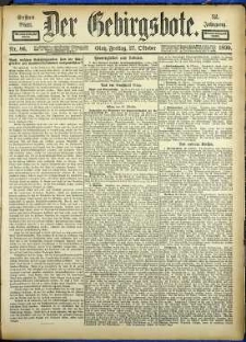 Der Gebirgsbote, 1899, nr 86 [27.10]