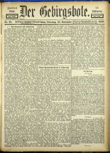 Der Gebirgsbote, 1899, nr 95 [28.11]