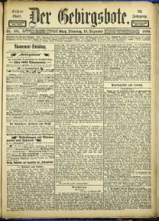 Der Gebirgsbote, 1899, nr 101 [19.12]