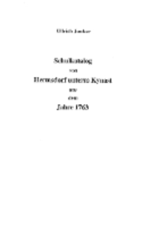 Schulkatalog von Hermsdorf unterm Kynast aus dem Jahre 1763 [Dokument elektroniczny]