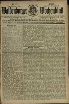 Waldenburger Wochenblatt, Jg. 43, 1897, nr 27