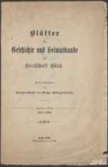 Blätter für Geschichte und Heimatkunde der Grafschaft Glatz. B.2: 1911-1920
