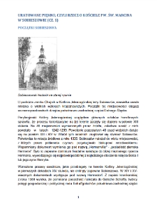 Uratowane piękno, Czyli rzecz o Kosciele pw. św. Marcina w Sobieszowie (CZ. 1). Początki Sobieszowa