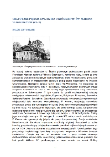 Uratowane piękno, Czyli rzecz o Kosciele pw. św. Marcina w Sobieszowie (CZ. 2). Dalsze losy parafii