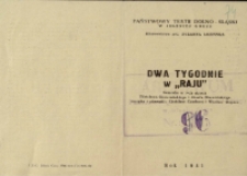 Dwa tygodnie w "Raju" - program [Dokument życia społecznego]