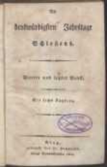 Die denkwürdigsten Jahrestage Schlesiens : Vierter Band
