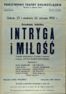 Intryga i miłość - afisz [Dokument życia społecznego]